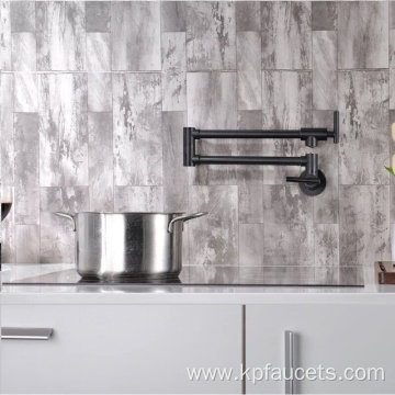 Matte Black Wall Mounted Pot Filler Faucet